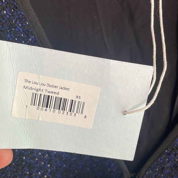 Hill House The Lou Lou Duster Jacket Midnight Tweed - Picture 6 of 13